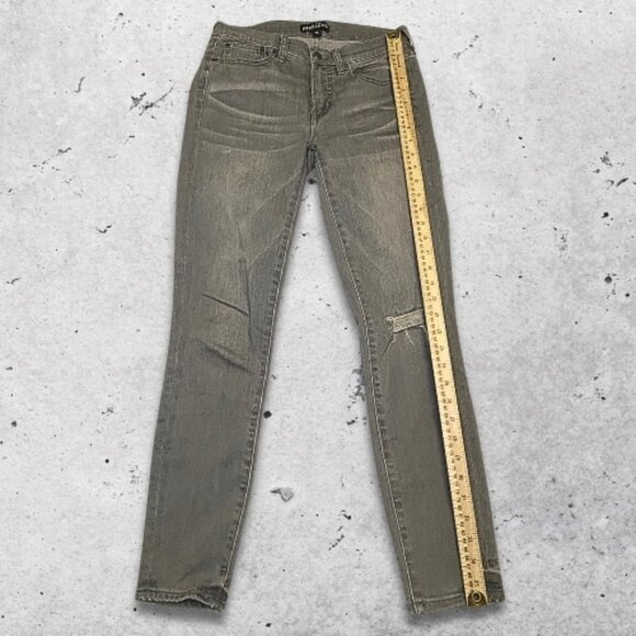 J.Crew Mercantile Skinny Jeans Mid-Rise Fit Stretchy Distressed Denim Grey W 27 - Picture 5 of 10